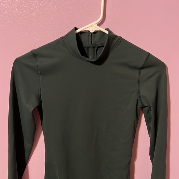 Abercrombie & Fitch Soft A&F Collection Dark Green Mock Neck Bodysuit - Picture 4 of 11
